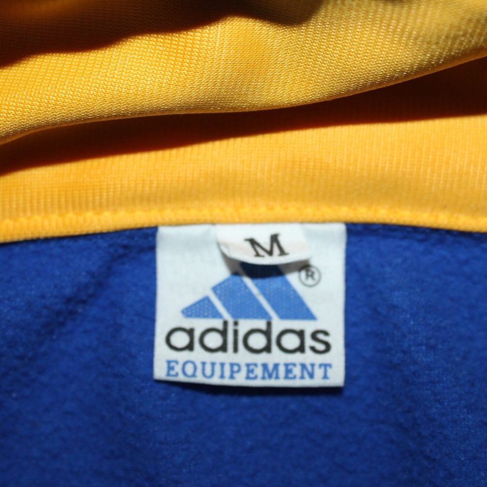 Adidas Medium 3 Stripes Blue Gold Track Jacket - Picture 8 of 8